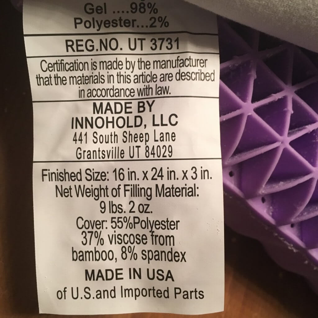 purple pillow chemicals