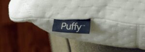 puffy pillow logo tag