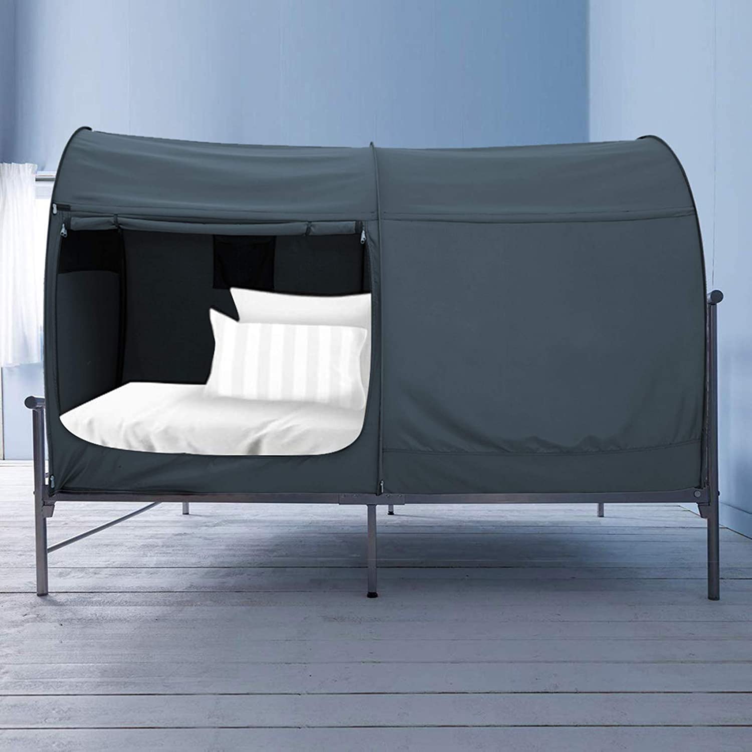 Besten Floorless Indoor Privacy Tent On Bed With Color Poles For Cozy Sleep In D 