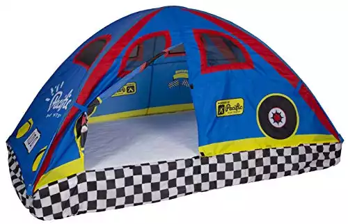 Pacific Play Tents 19710 Kids Rad Racer Bed Tent Playhouse - Twin Size , Yellow
